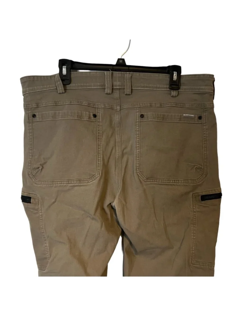 Duluth Cargo Pants Mens 40 x 30 Workwear Tan Flex Fire Hose Zip Pockets Relaxed